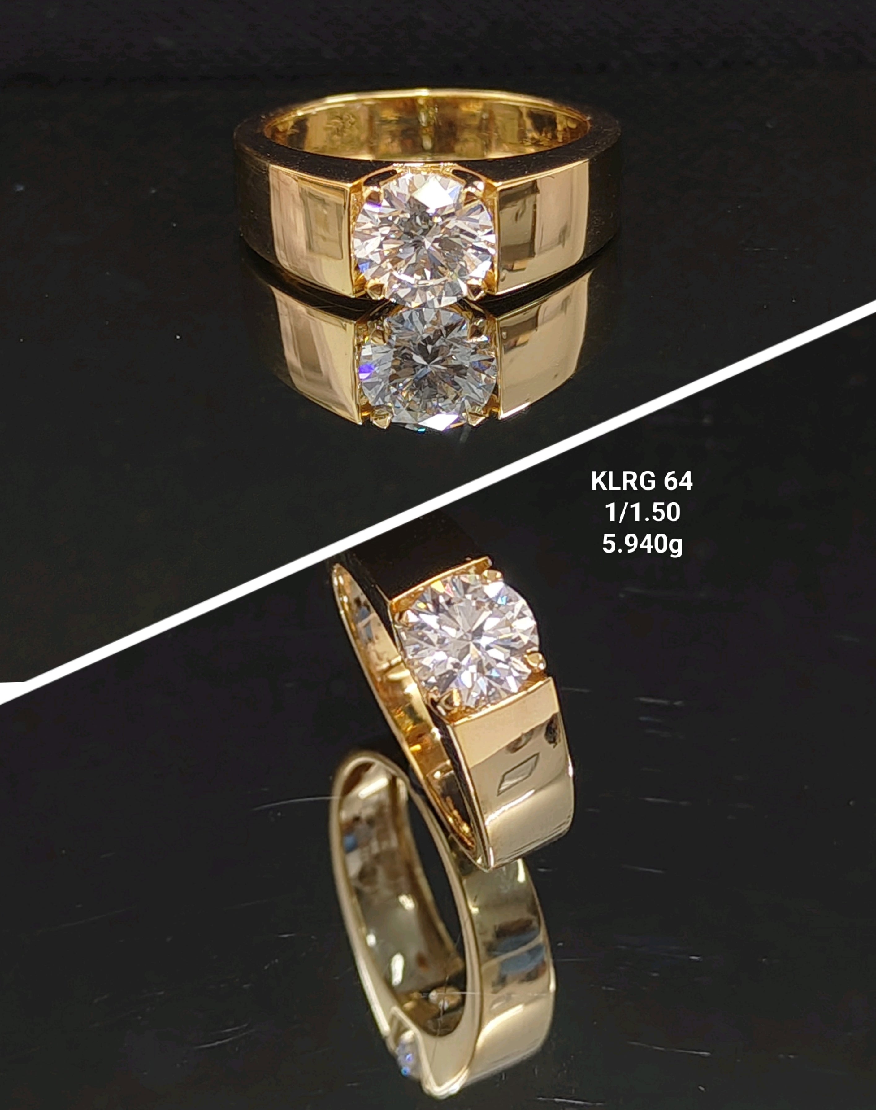 Ct Lab Diamond Ring | 18K Yellow Gold – Goenka Jewellers : Lab 