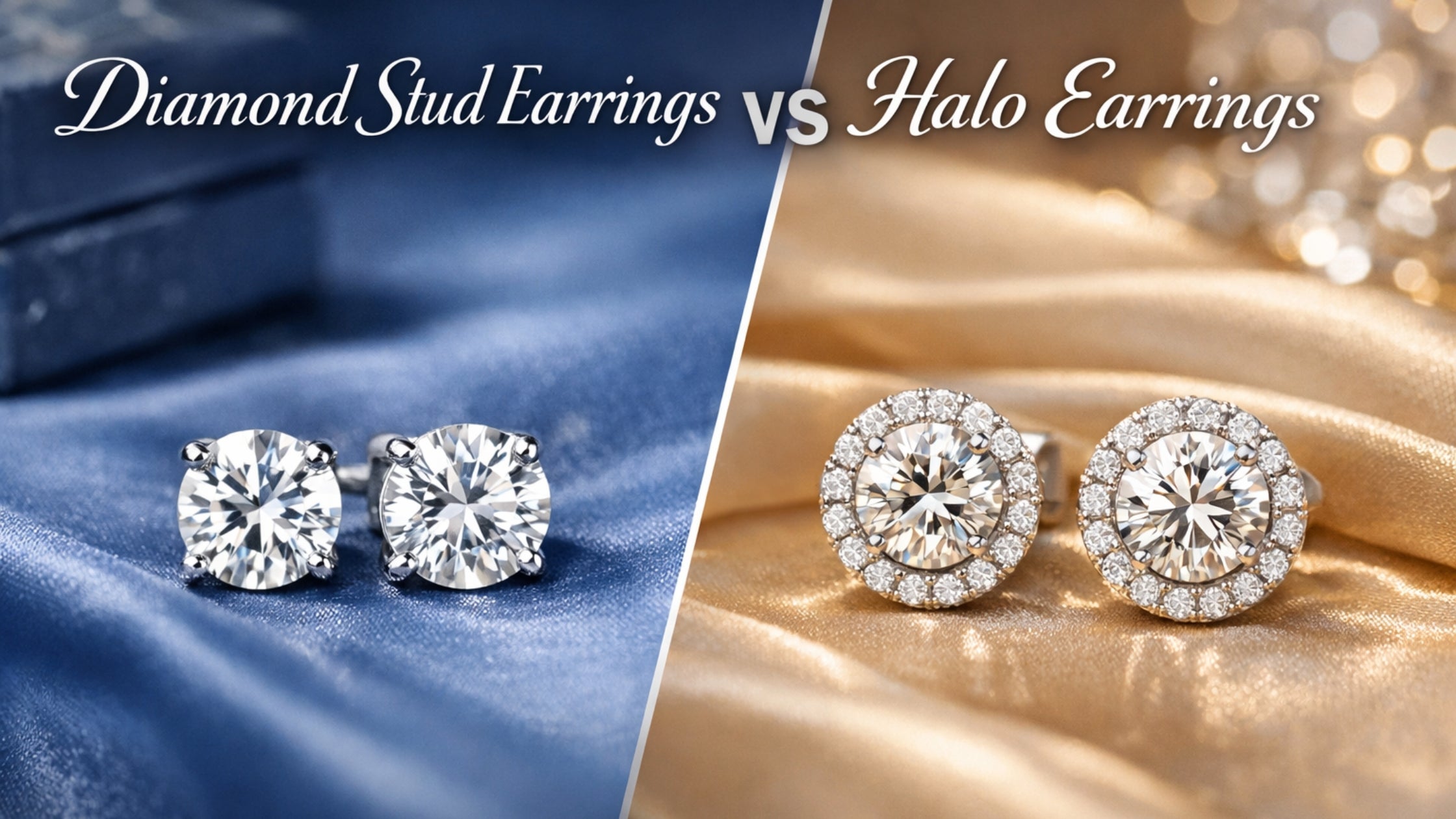 Diamond Stud Earrings vs Halo Earrings