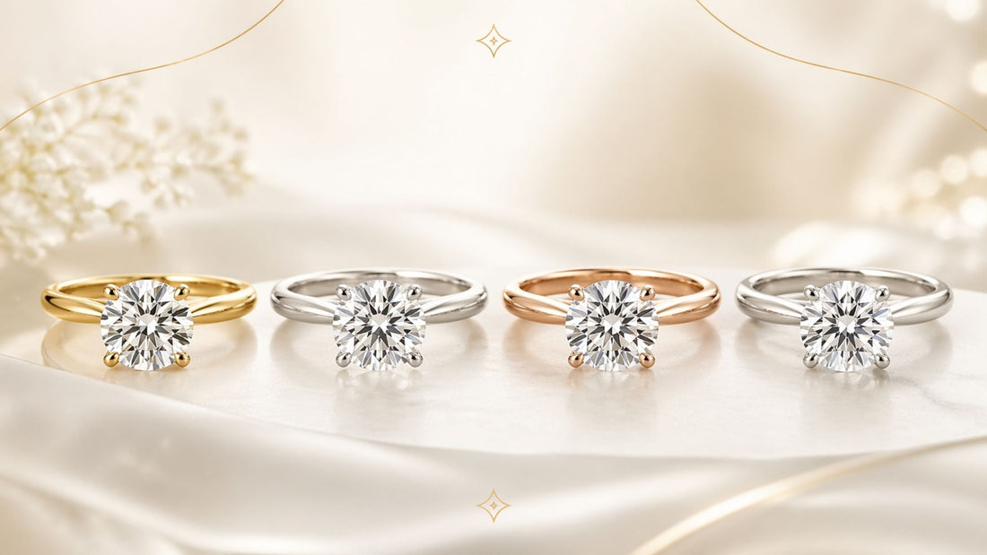 Gold, White Gold, Rose Gold and Platinum Lab grown Diamond