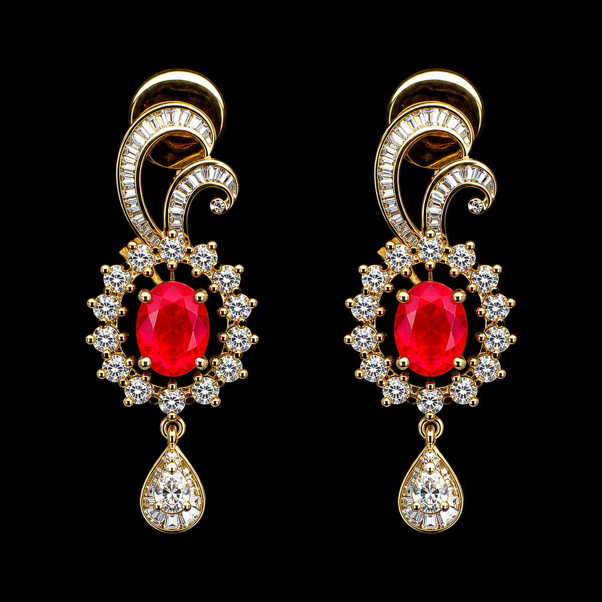 6.95Ct of Earring with the Purity of 18K