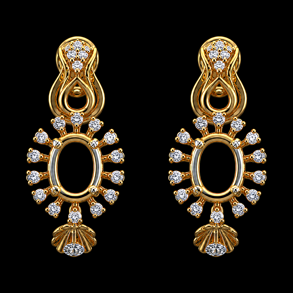 2Ct of Earring with the Purity of 18K