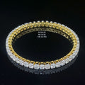 14.6 carat round shaped diamond bangle in 14K gold on black background
