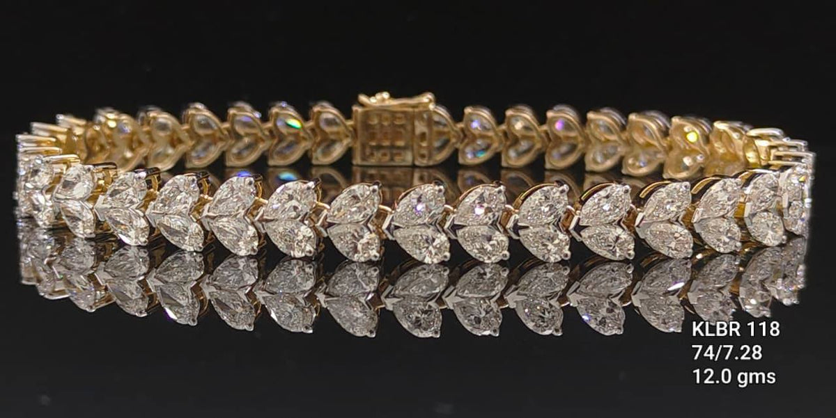 7.28Ct of Bracelet with Purity of  14K