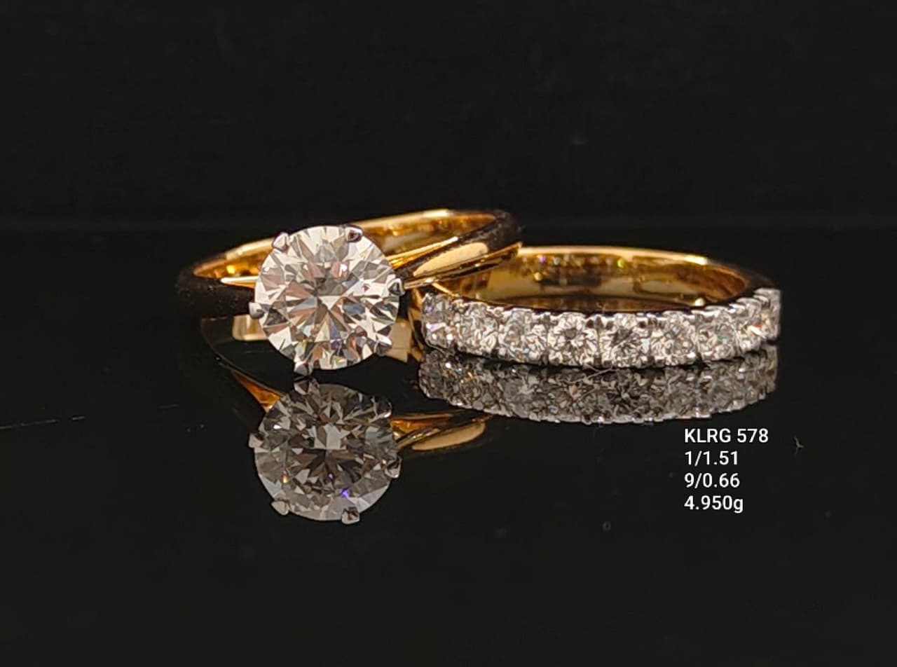2.17Ct of Ring and Band with the Purity of 18K