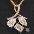 3.17 Ct of LOCKET of Solitaire Fancy  Shaped Diamonds 18K