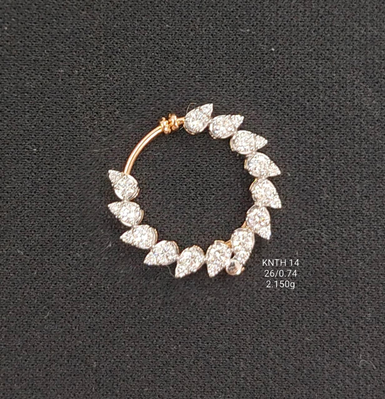 0.74Ct of Nath with the Purityof 18K