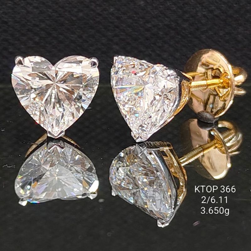6.11 Ct of TOPS of Solitaire Heart Shaped Diamond  18K