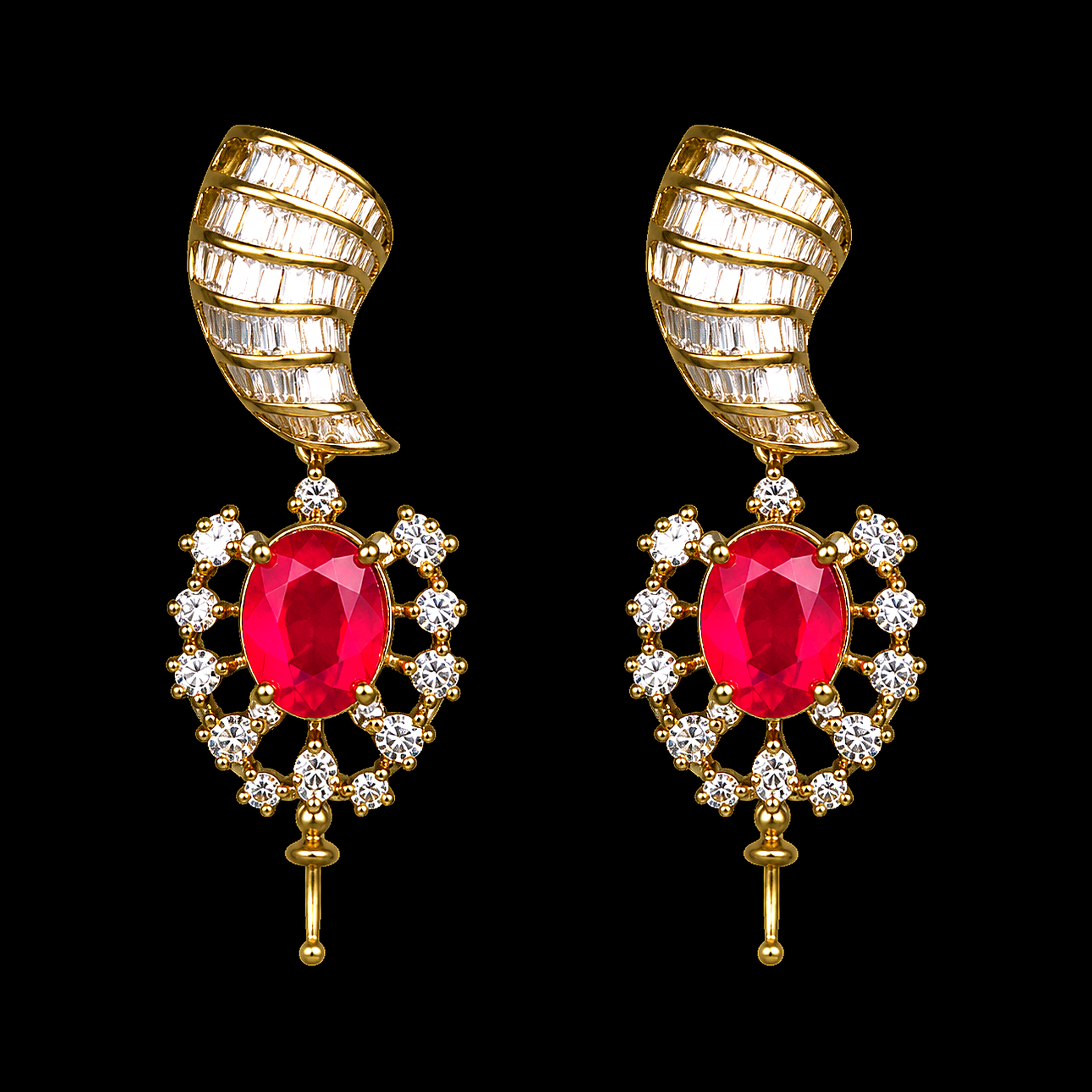 4.35Ct of Locket Earring With the Purity of 18K