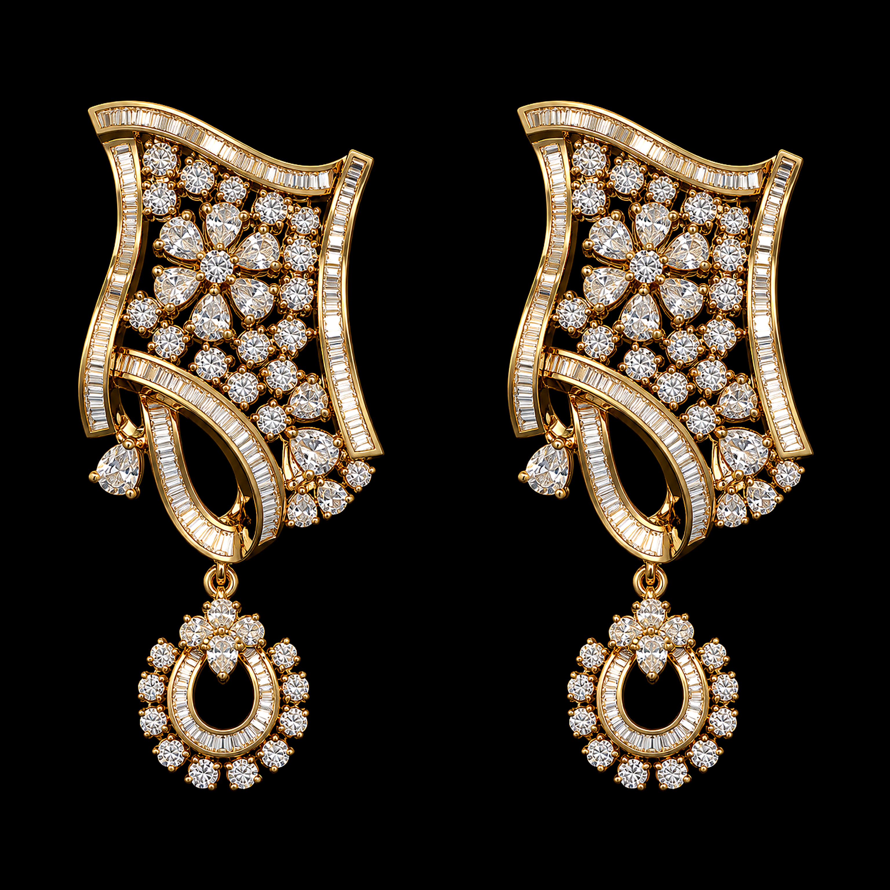 2.89Ct of Locket Earring With the Purity of 18K