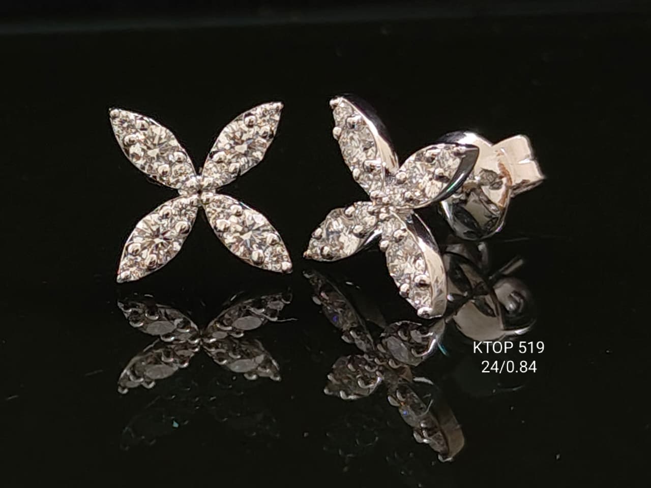 0.84Ct of Earrings Made in Silver