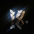 1.29 carat fancy shaped lab-grown diamond bali earrings in 18kt gold, front view
