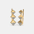 0.063 Ct Round Earrings with Purity of 18Kt