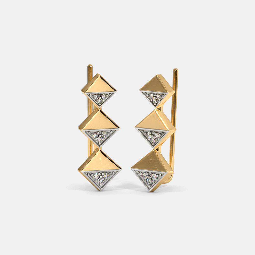 0.063 Ct Round Earrings with Purity of 14Kt