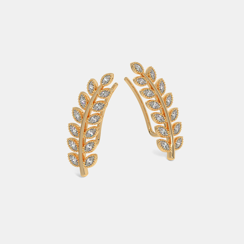 0.236 Ct Round Earrings with Purity of 14Kt