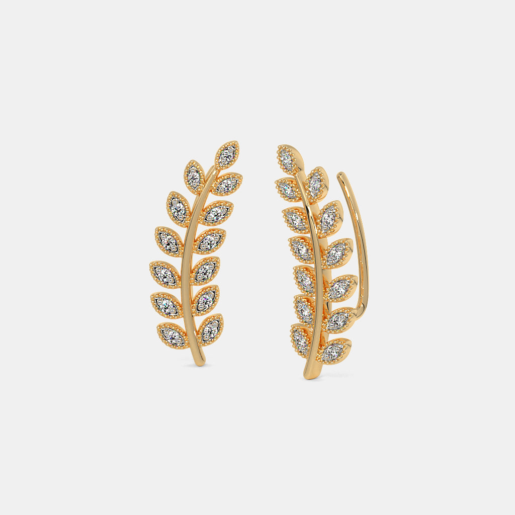 0.236 Ct Round Earrings with Purity of 14Kt