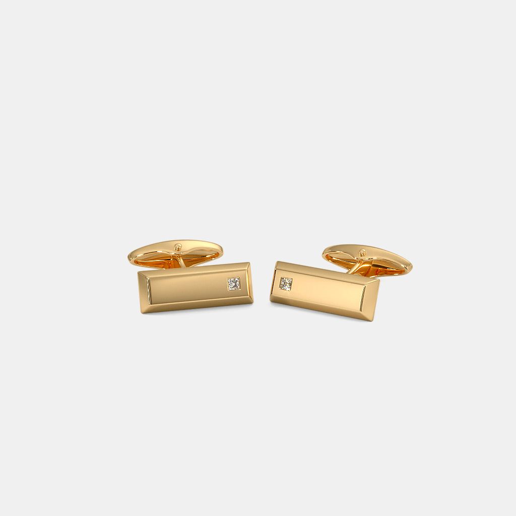 0.116 Ct Princess cufflinks with Purity of 18Kt