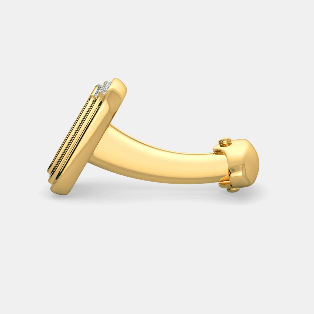 0.192 Ct Round cufflinks with Purity of 18Kt