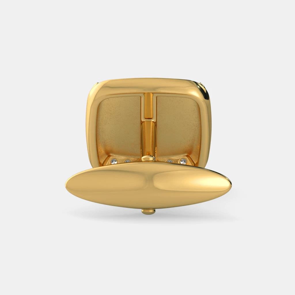 0.192 Ct Round cufflinks with Purity of 18Kt