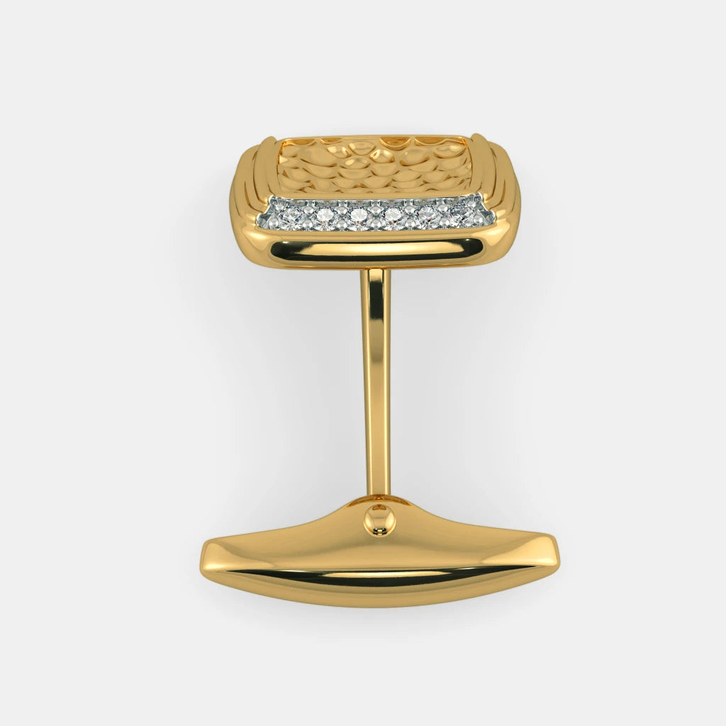 0.192 Ct Round cufflinks with Purity of 18Kt