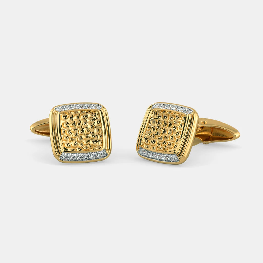 0.192 Ct Round cufflinks with Purity of 18Kt