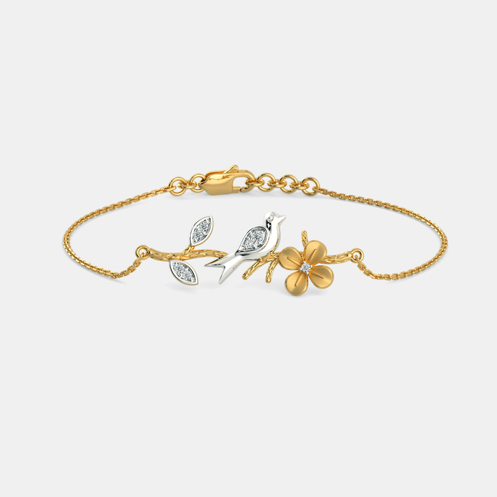 0.115 Ct Round bracelets with Purity of 18Kt