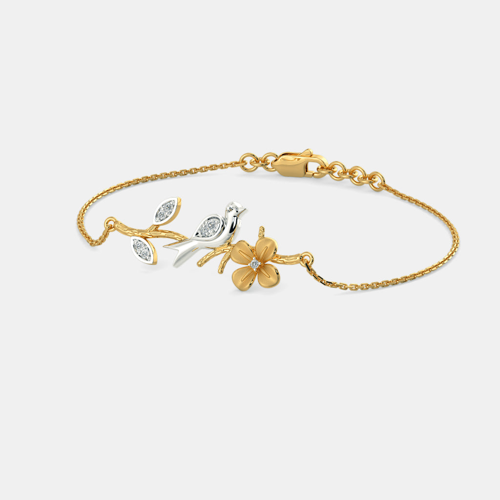 0.115 Ct Round bracelets with Purity of 18Kt