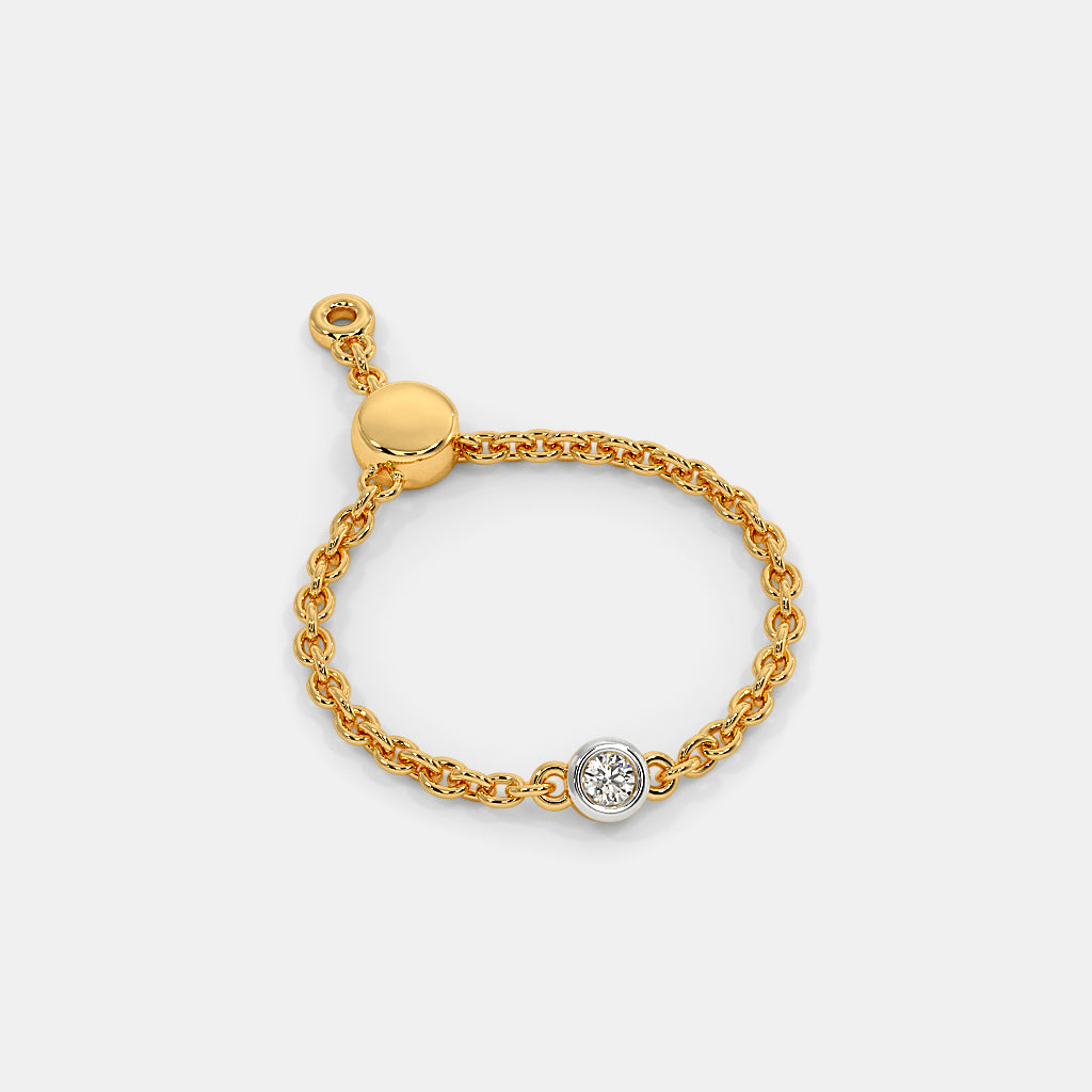 0.058 Ct Round AdjustableRings with Purity of 18Kt