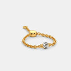 0.058 Ct Round AdjustableRings with Purity of 18Kt