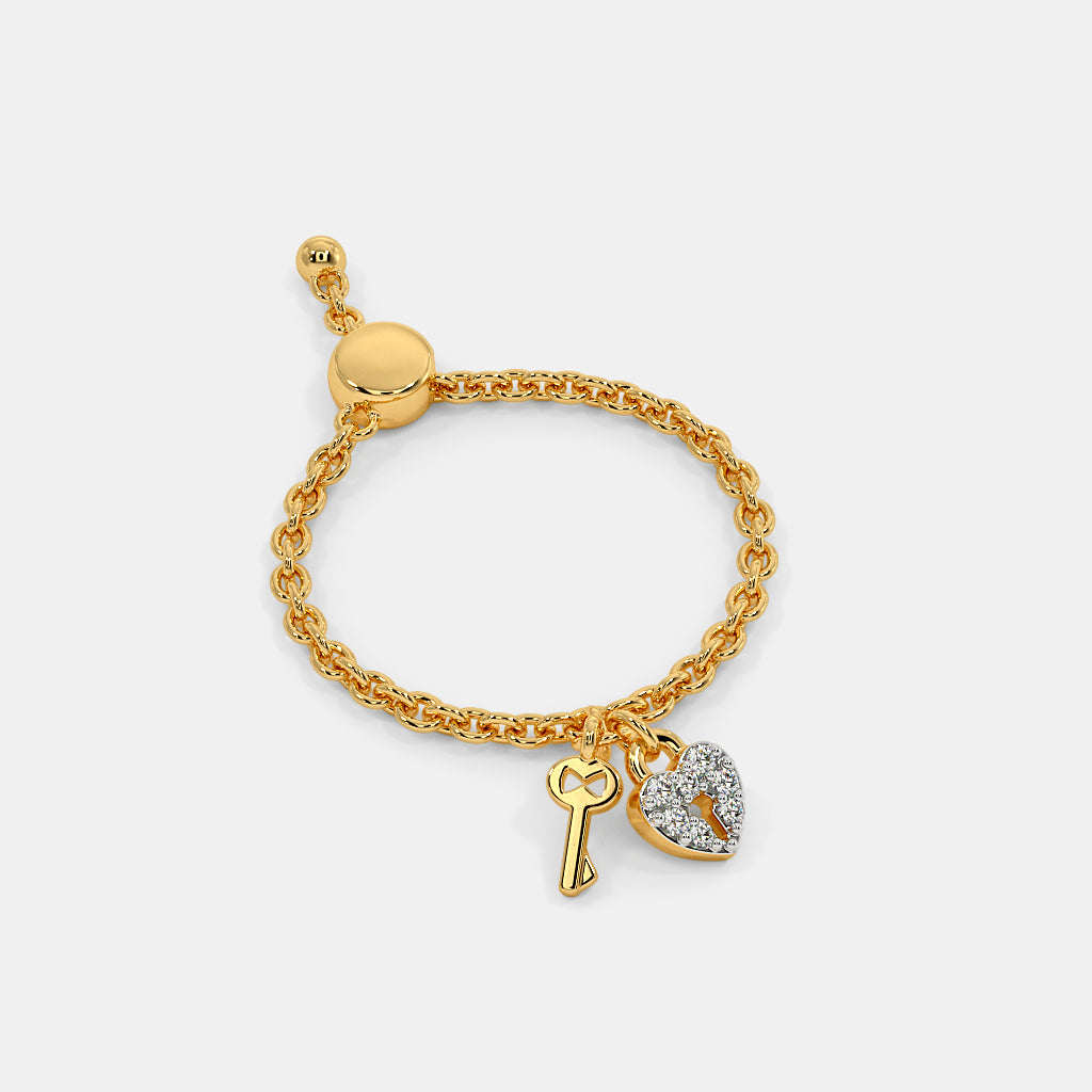 0.049 Ct Round AdjustableRings with Purity of 18Kt