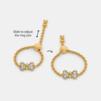 0.064 Ct Round AdjustableRings with Purity of 18Kt