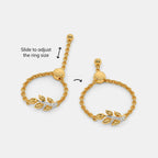 0.028 Ct Round AdjustableRings with Purity of 18Kt