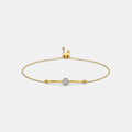 0.026 Ct Round adjustableBracelets with Purity of 14Kt