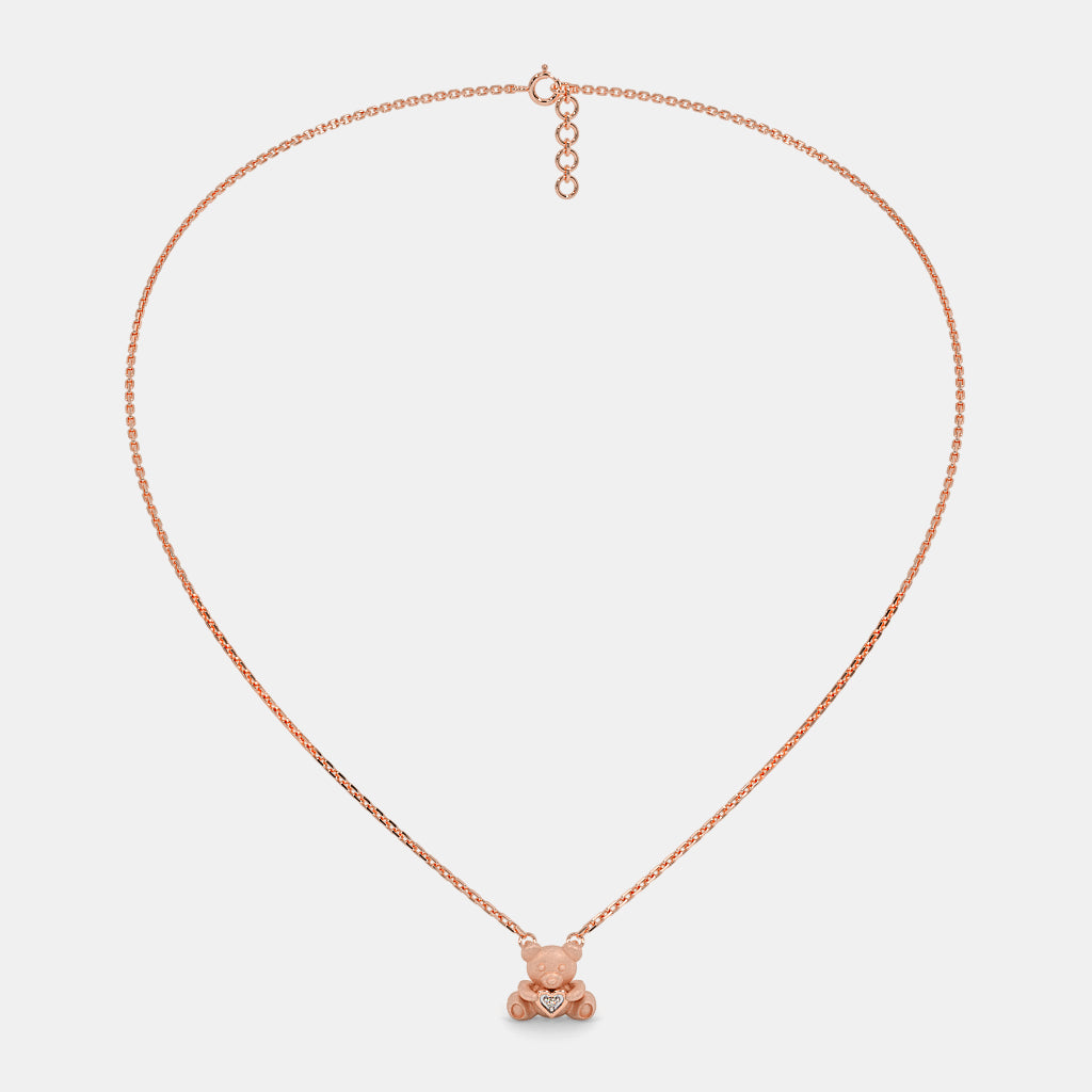 0.008 Ct Round necklaces with Purity of 14Kt