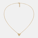 0.007 Ct Round necklaces with Purity of 14Kt