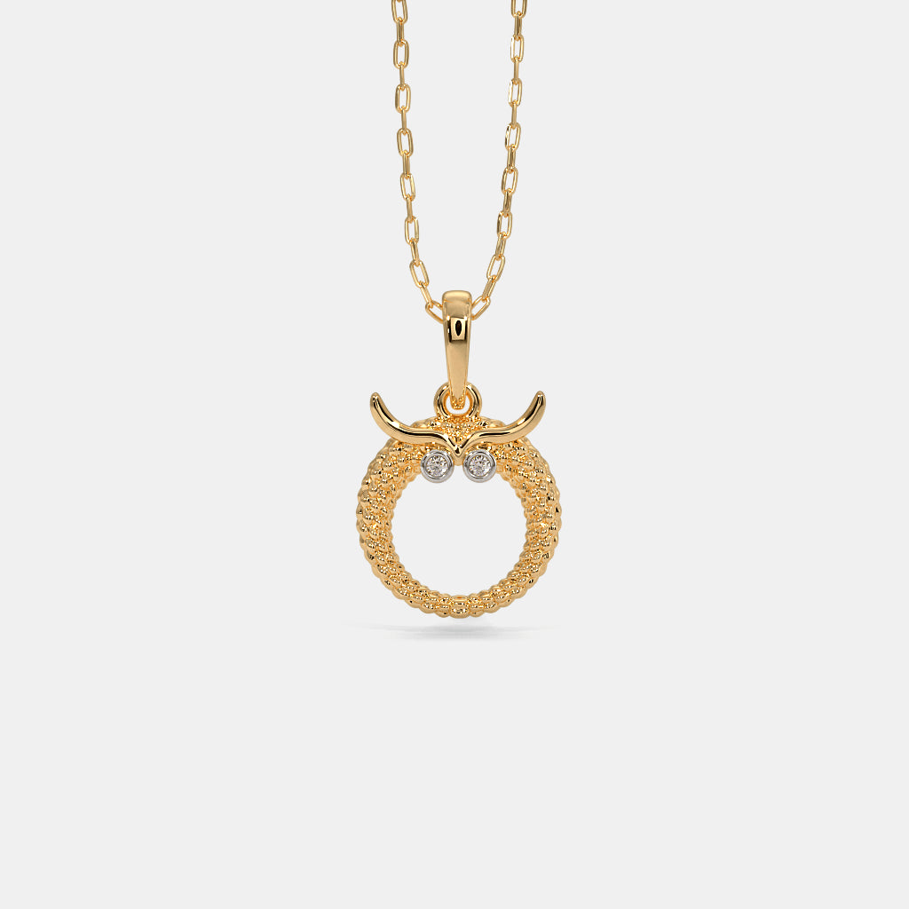 0.016 Ct Round Pendants with Purity of 14Kt