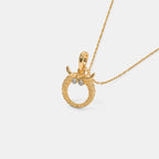 0.016 Ct Round Pendants with Purity of 18Kt