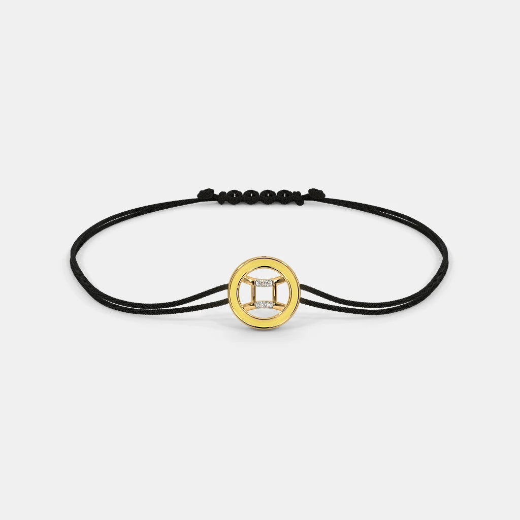 0.011 Ct Round adjustableBracelets with Purity of 14Kt