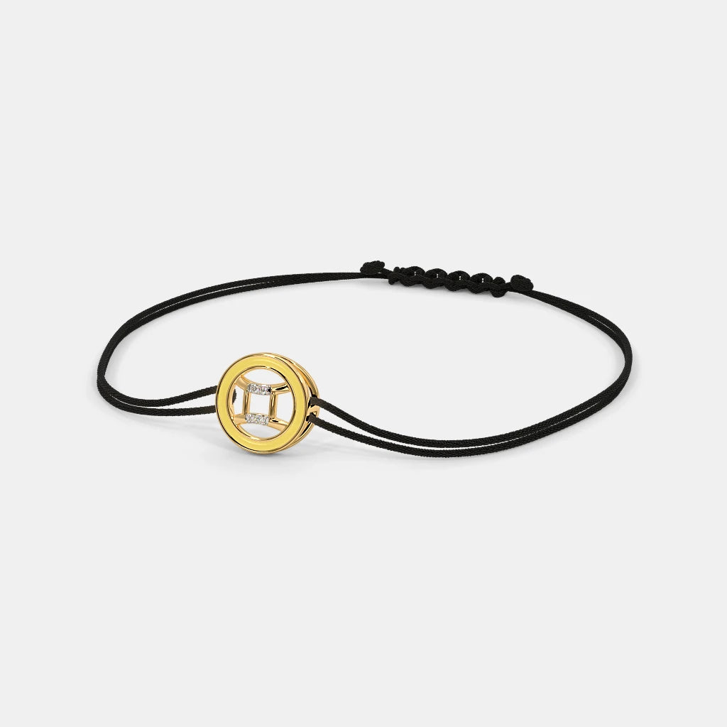 0.011 Ct Round adjustableBracelets with Purity of 14Kt