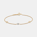 0.018 Ct Round bracelets with Purity of 14Kt