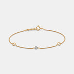 0.018 Ct Round bracelets with Purity of 14Kt