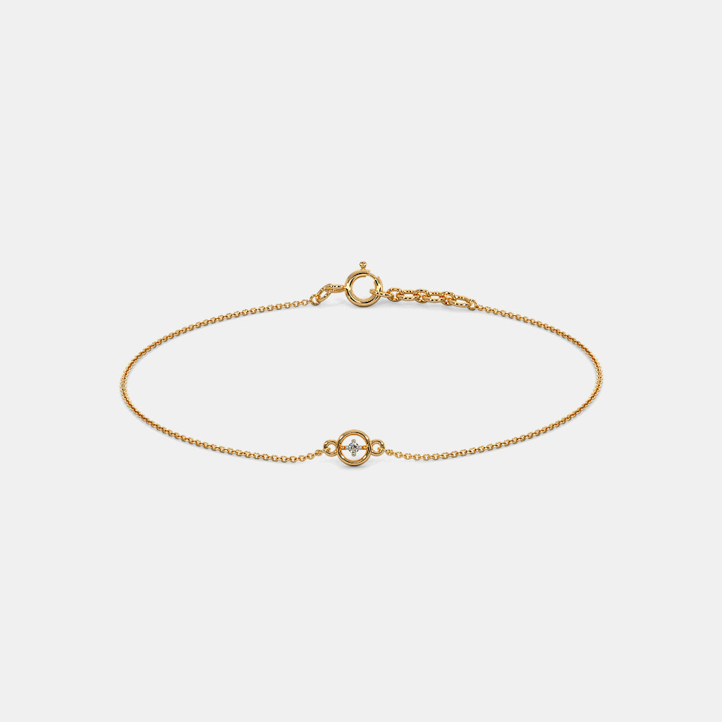 0.008 Ct Round bracelets with Purity of 18Kt