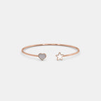 0.041 Ct Round Kids Bangle with Purity of 14Kt