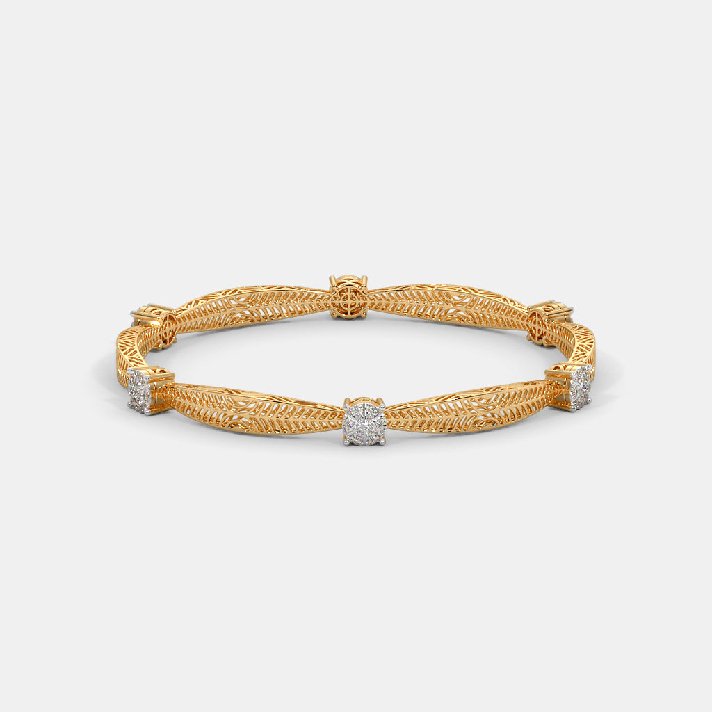 0.237 Ct Round bangles with Purity of 18Kt