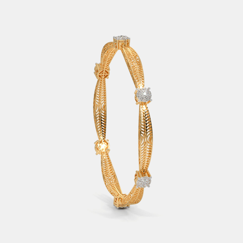 0.237 Ct Round bangles with Purity of 18Kt