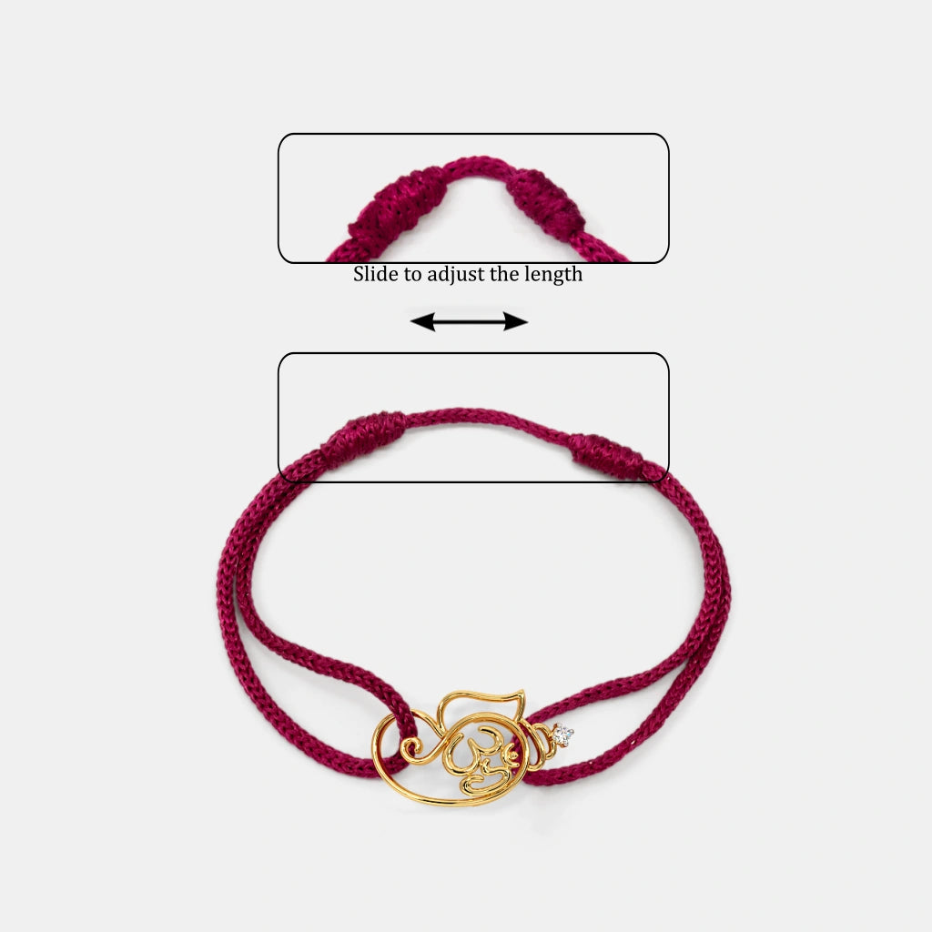 0.015 Ct Round adjustableBracelets with Purity of 14Kt