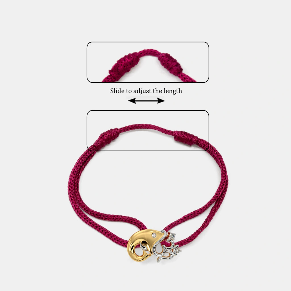 0.058 Ct Round adjustableBracelets with Purity of 18Kt