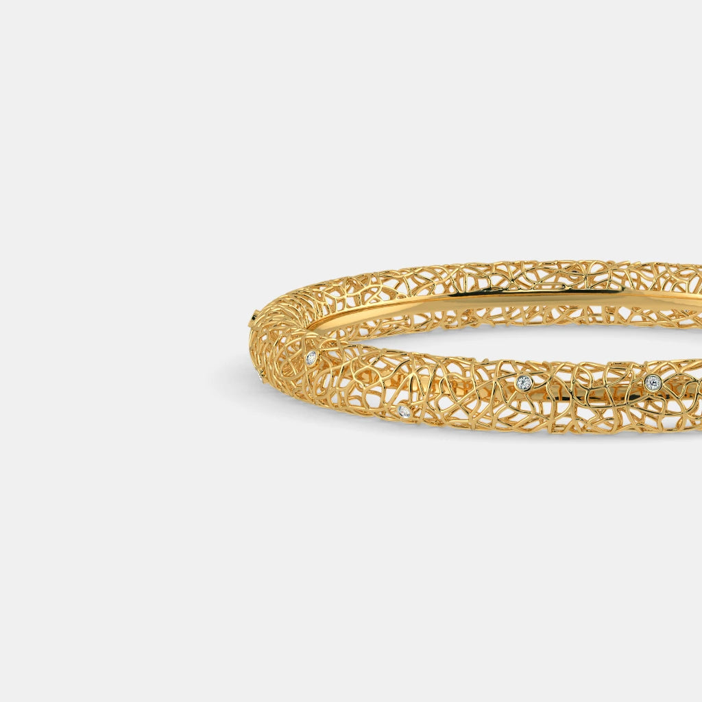 0.170 Ct Round bangles with Purity of 18Kt