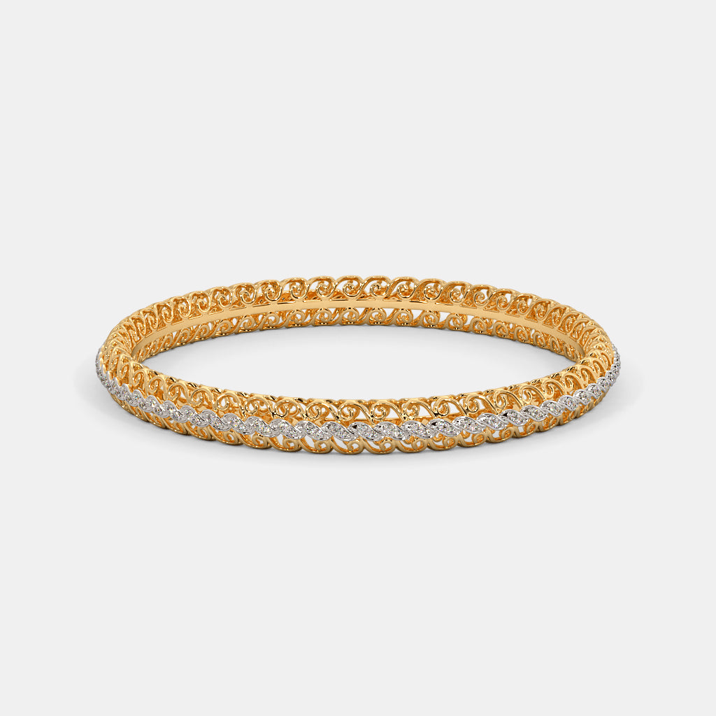 0.600 Ct round bangles with Purity of 14Kt