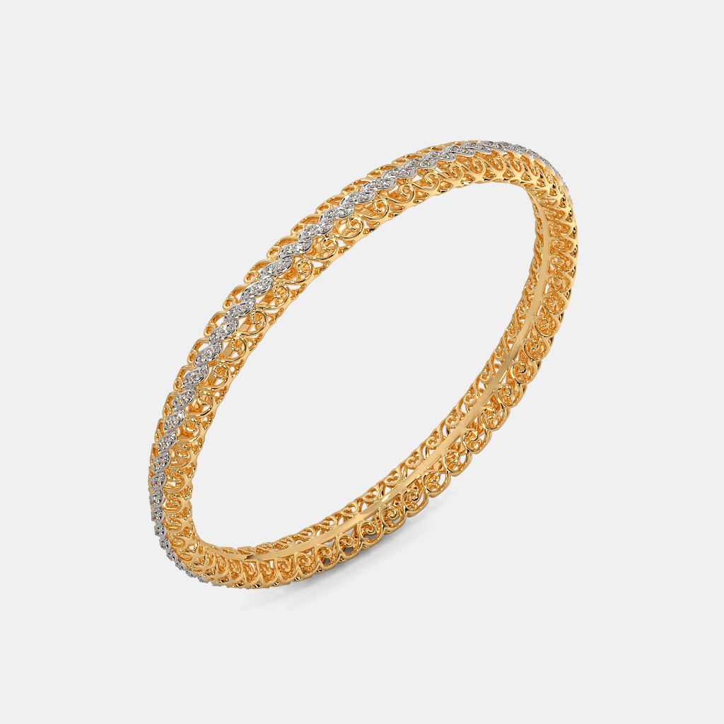 0.600 Ct round bangles with Purity of 18Kt