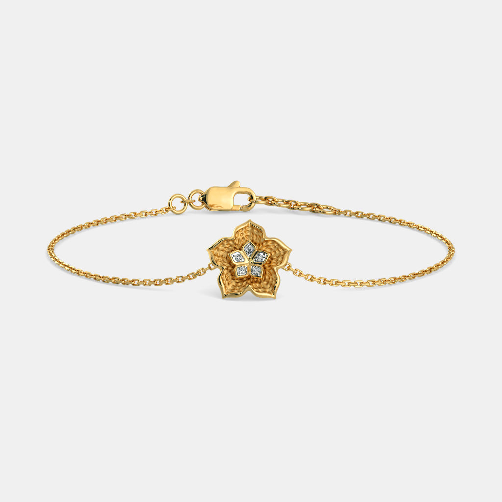 0.025 Ct Round bracelets with Purity of 14Kt